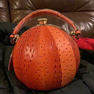 Le Miel Vegan Orange Purse w/ Crystal